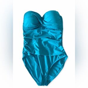 Anne Cole Sz 10 Blue One-Piece Swimsuit